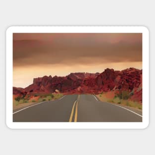 Winding Desert Road Sticker